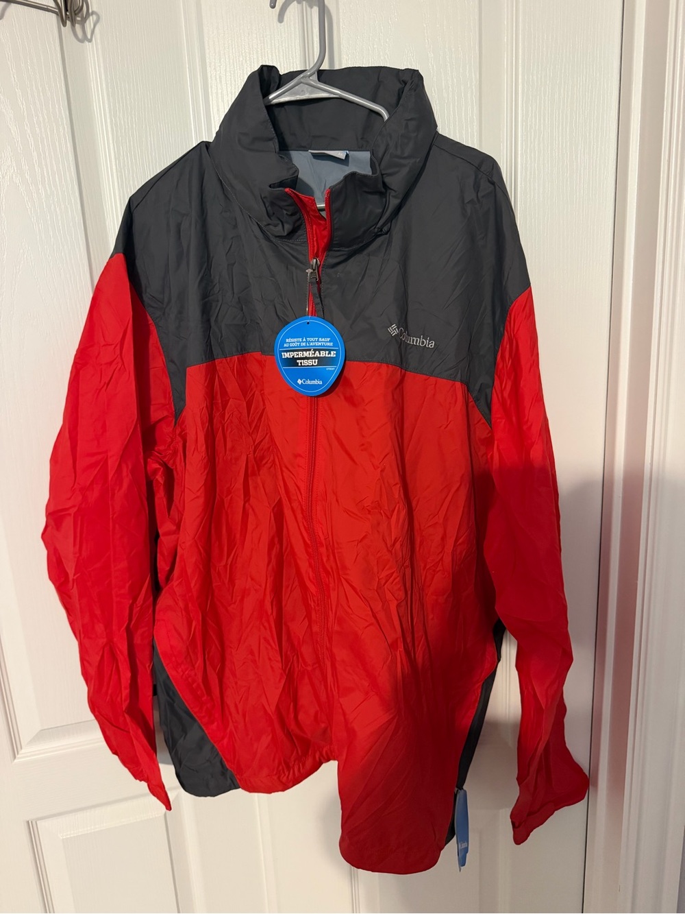 Columbia Men's Red and Black Rain Jacket